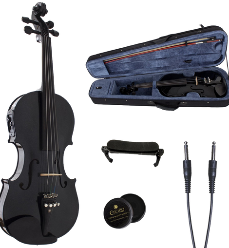 Cecilio 4-4 CVNAE-Black - SR Ebony Fitted Acoustic-Electric Violin Cecilio 4-4 CVNAE-Black - SR Ebony Fitted Acoustic-Electric Violin