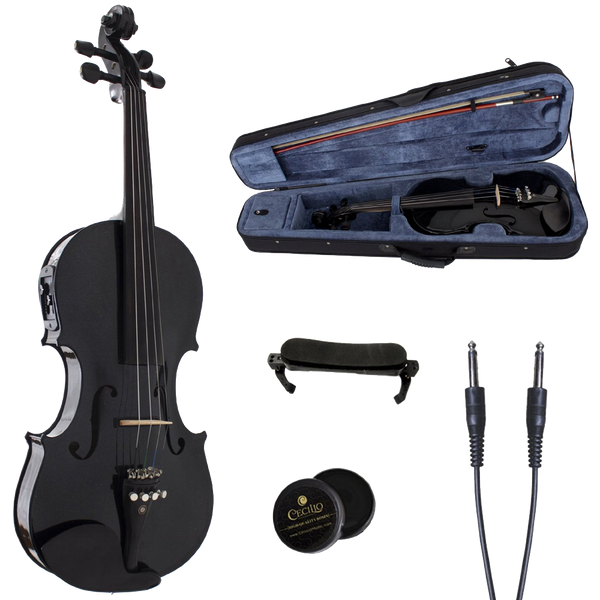 Cecilio 4-4 CVNAE-Black - SR Ebony Fitted Acoustic-Electric Violin